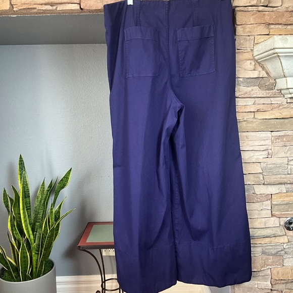 SPANX Stretch Twill Cropped Wide Leg Pants 20989T Minimalist Comfy Blue 1X Tall - Picture 4 of 9